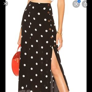 Free People Polka Dot Midi Skirt